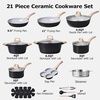 image:imageCAROTE 10Pcs Pots and Pans Set Nonstick Non Stick Cooking Set wFrying Pans amp Saucepans Induction Kitchen Cookware SetBlack