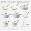image:imageCAROTE 10Pcs Pots and Pans Set Nonstick Non Stick Cooking Set wFrying Pans amp Saucepans Induction Kitchen Cookware SetBlue