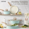 image:imageCAROTE 10Pcs Pots and Pans Set Nonstick Non Stick Cooking Set wFrying Pans amp Saucepans Induction Kitchen Cookware SetBlue