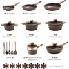 image:imageCAROTE 10Pcs Pots and Pans Set Nonstick Non Stick Cooking Set wFrying Pans amp Saucepans Induction Kitchen Cookware SetBrown
