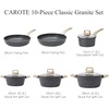 image:imageCAROTE 10Pcs Pots and Pans Set Nonstick Non Stick Cooking Set wFrying Pans amp Saucepans Induction Kitchen Cookware SetClassic Black