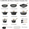 image:imageCAROTE 10Pcs Pots and Pans Set Nonstick Non Stick Cooking Set wFrying Pans amp Saucepans Induction Kitchen Cookware SetClassic Black