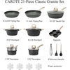 image:imageCAROTE 10Pcs Pots and Pans Set Nonstick Non Stick Cooking Set wFrying Pans amp Saucepans Induction Kitchen Cookware SetClassic Black