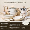 image:imageCAROTE 10Pcs Pots and Pans Set Nonstick Non Stick Cooking Set wFrying Pans amp Saucepans Induction Kitchen Cookware SetCream White