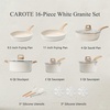 image:imageCAROTE 10Pcs Pots and Pans Set Nonstick Non Stick Cooking Set wFrying Pans amp Saucepans Induction Kitchen Cookware SetCream White