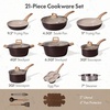 image:imageCAROTE 10Pcs Pots and Pans Set Nonstick Non Stick Cooking Set wFrying Pans amp Saucepans Induction Kitchen Cookware SetDark Mocha