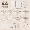 image:imageCAROTE 10Pcs Pots and Pans Set Nonstick Non Stick Cooking Set wFrying Pans amp Saucepans Induction Kitchen Cookware SetWhite