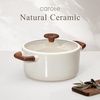 image:imageCAROTE 5QT Ceramic Stock Pot with Ladle Nonstick Casserole with Lid Even Heating Stockpot Fits All Stoves Non Stick Large Capacity Cooking Pots PFAS Free BlackWhite