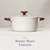 image:imageCAROTE 5QT Ceramic Stock Pot with Ladle Nonstick Casserole with Lid Even Heating Stockpot Fits All Stoves Non Stick Large Capacity Cooking Pots PFAS Free BlackWhite