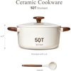 image:imageCAROTE 5QT Ceramic Stock Pot with Ladle Nonstick Casserole with Lid Even Heating Stockpot Fits All Stoves Non Stick Large Capacity Cooking Pots PFAS Free BlackWhite