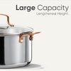 image:imageCAROTE 6 Qt TriPly Stainless Steel Stockpot NonToxic Stock Pot with Lid Soup Pot for Pasta Even Heating Oven Safe Induction Ceramic and Gas Cooktops Compatible SliverSliver