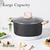 image:imageCAROTE Nonstick Stock Pot with Lid Soup Pot 6 Quart Casserole with Lid Easy to Clean Non Stick Cooking PotPasta PotBlack