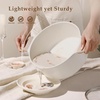 image:imageCAROTE Nonstick Stock Pot with Lid Soup Pot 6 Quart Casserole with Lid Easy to Clean Non Stick Cooking PotPasta PotCream White