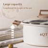 image:imageCAROTE Nonstick Stock Pot with Lid Soup Pot 6 Quart Casserole with Lid Easy to Clean Non Stick Cooking PotPasta PotCream White