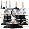 image:imageCAROTE 10Pcs Pots and Pans Set Nonstick Non Stick Cooking Set wFrying Pans amp Saucepans Induction Kitchen Cookware SetBlack