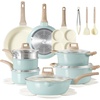 image:imageCAROTE 10Pcs Pots and Pans Set Nonstick Non Stick Cooking Set wFrying Pans amp Saucepans Induction Kitchen Cookware SetBlue