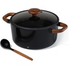 image:imageCAROTE 5QT Ceramic Stock Pot with Ladle Nonstick Casserole with Lid Even Heating Stockpot Fits All Stoves Non Stick Large Capacity Cooking Pots PFAS Free BlackBlack
