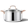 image:imageCAROTE 6 Qt TriPly Stainless Steel Stockpot NonToxic Stock Pot with Lid Soup Pot for Pasta Even Heating Oven Safe Induction Ceramic and Gas Cooktops Compatible SliverSliver