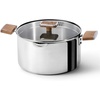 image:imageCAROTE 6QT Stainless Steel Stock Pot with Glass Lid Large Soup Pot with WoodGrain Handles Deep Pot for Soup Pasta amp Stew